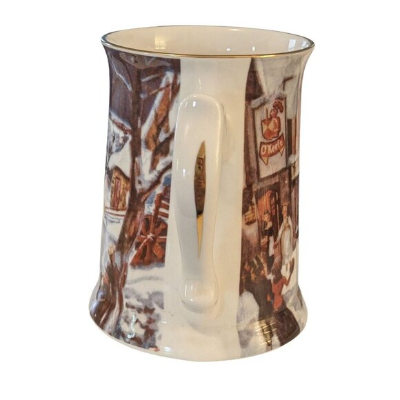 Carling OKeefe Vintage Tankard Beer Stein Mug Fine Bone China Skating Scene - Picture 4 of 6
